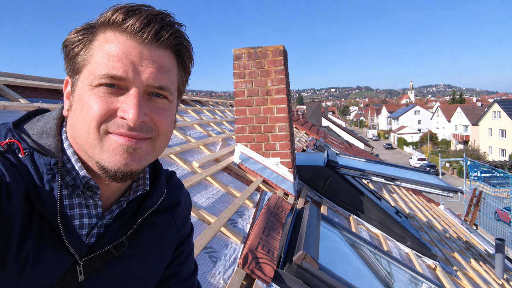 Andreas Geier auf einem Dach